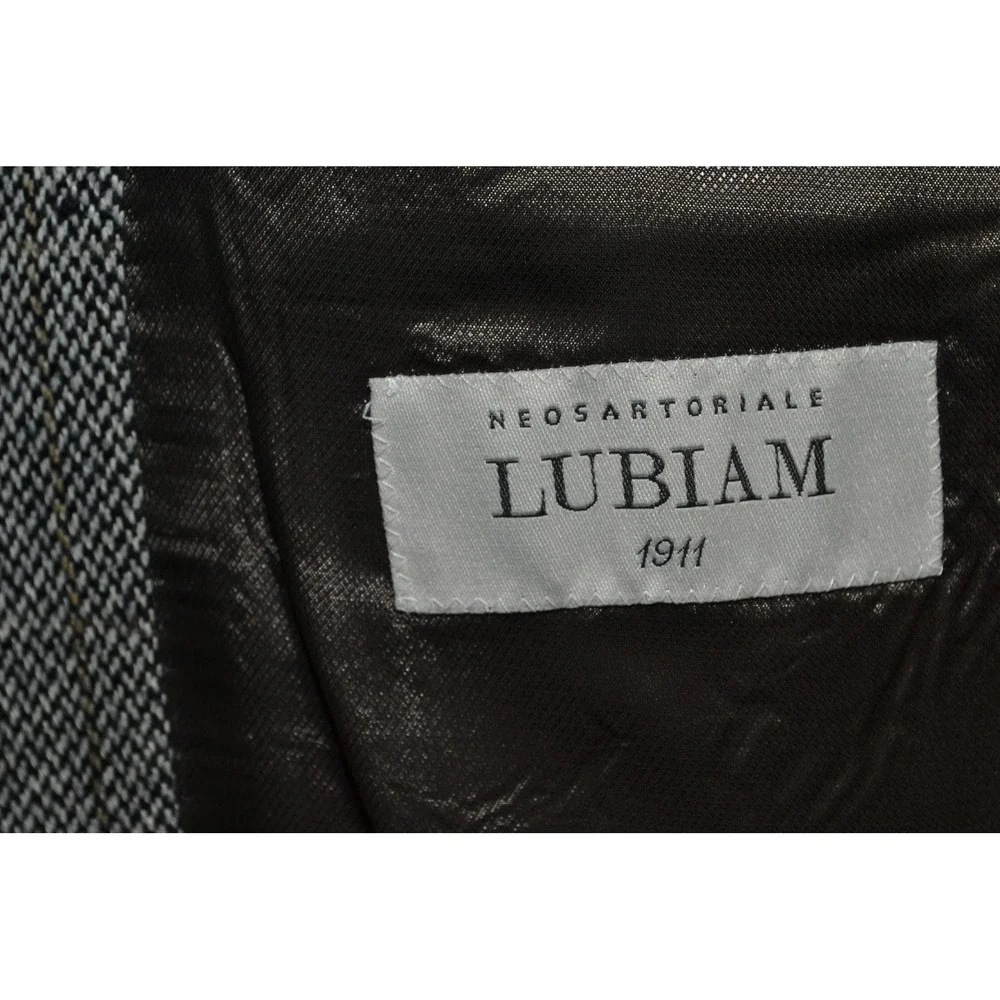 Lubiam 1911 Cashmere Mens 44L Blazer Gray Check Wool Italy Sport Coat Luxury LBM